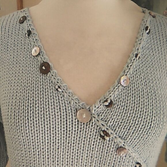 Pure Handknit Light Blue Sweater Soft Girl - Picture 2 of 12